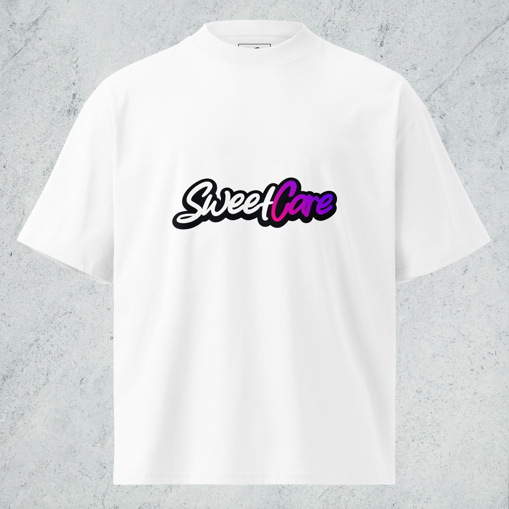 unisex-organic-oversized-high-neck-t-shirt-white-front-698540624d9d5.jpg SWEETCARE OVERSIZED TEE - STREETCARE (VALENTINE'S DAY COLLECTION 2026) - Image 1